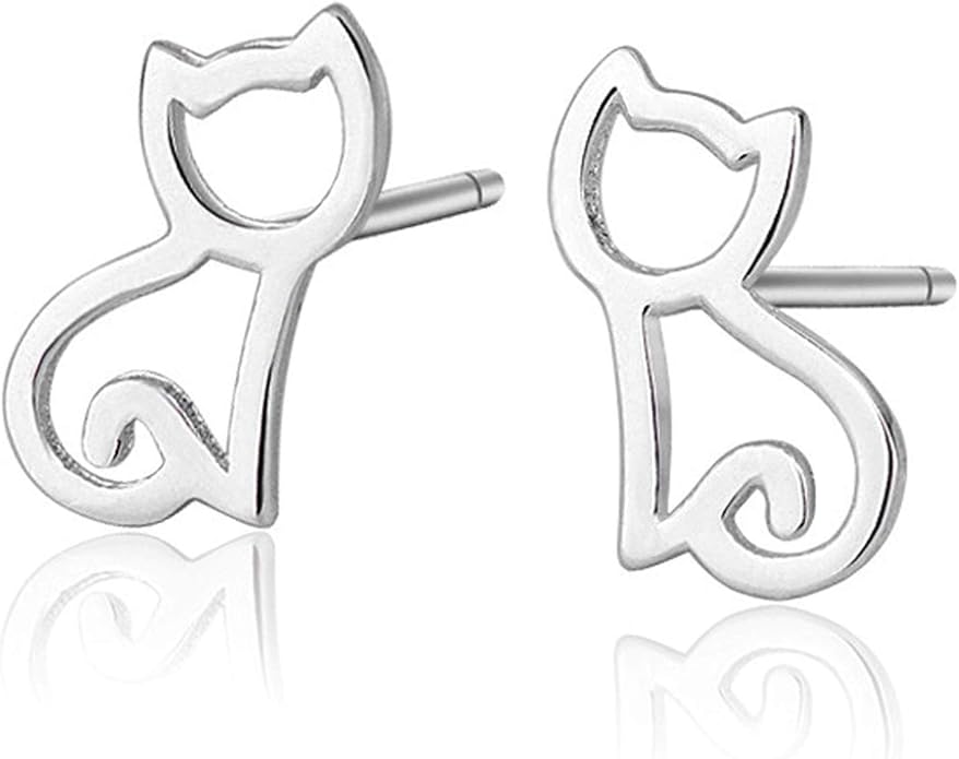 可爱猫耳环耳钉珍珠耳环女士老鼠立方氧化锆低*性耳环圣诞节生日礼物